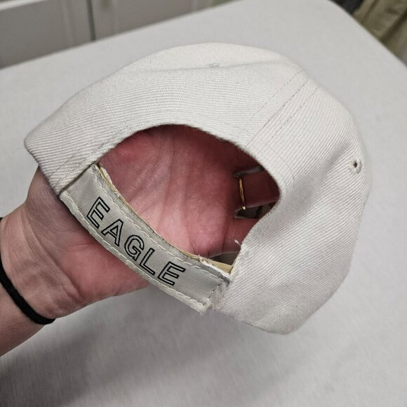 Embroidered Bald Eagle Hat - Adjustable Cotton Cap Beige - Picture 4 of 10